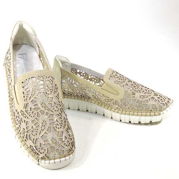 FRANCESCO V. 🇮🇹 WOMEN'S BEIGE LEATHER COMFORT FLAT SUMMER LOAFERS